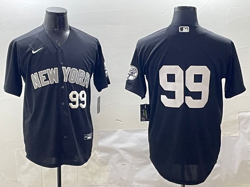Men New York Yankees #99 No Name Black Game 2025 Nike MLB Jersey style 5
